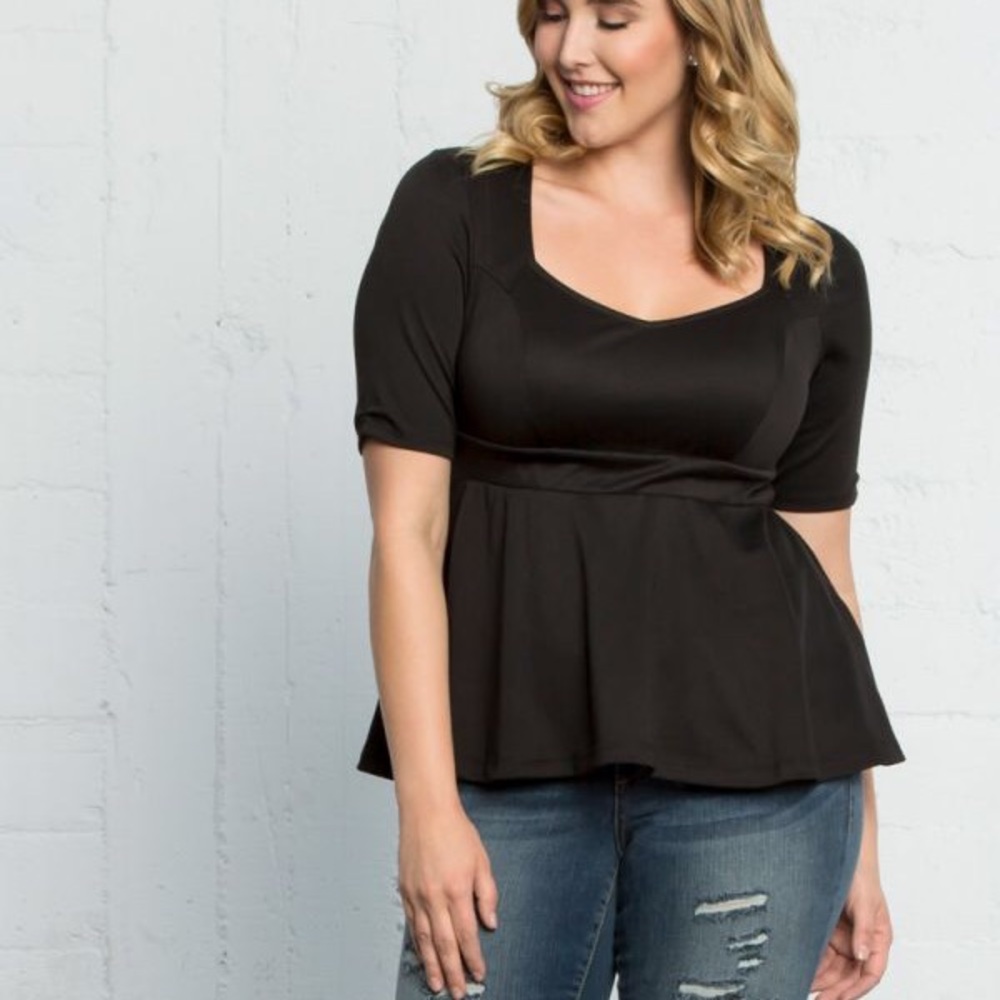 Kiyonna Ponte Peplum Top